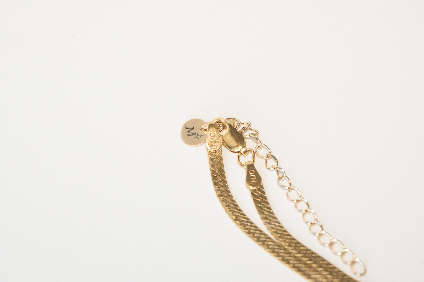 Herringbone hashtag pearl necklace