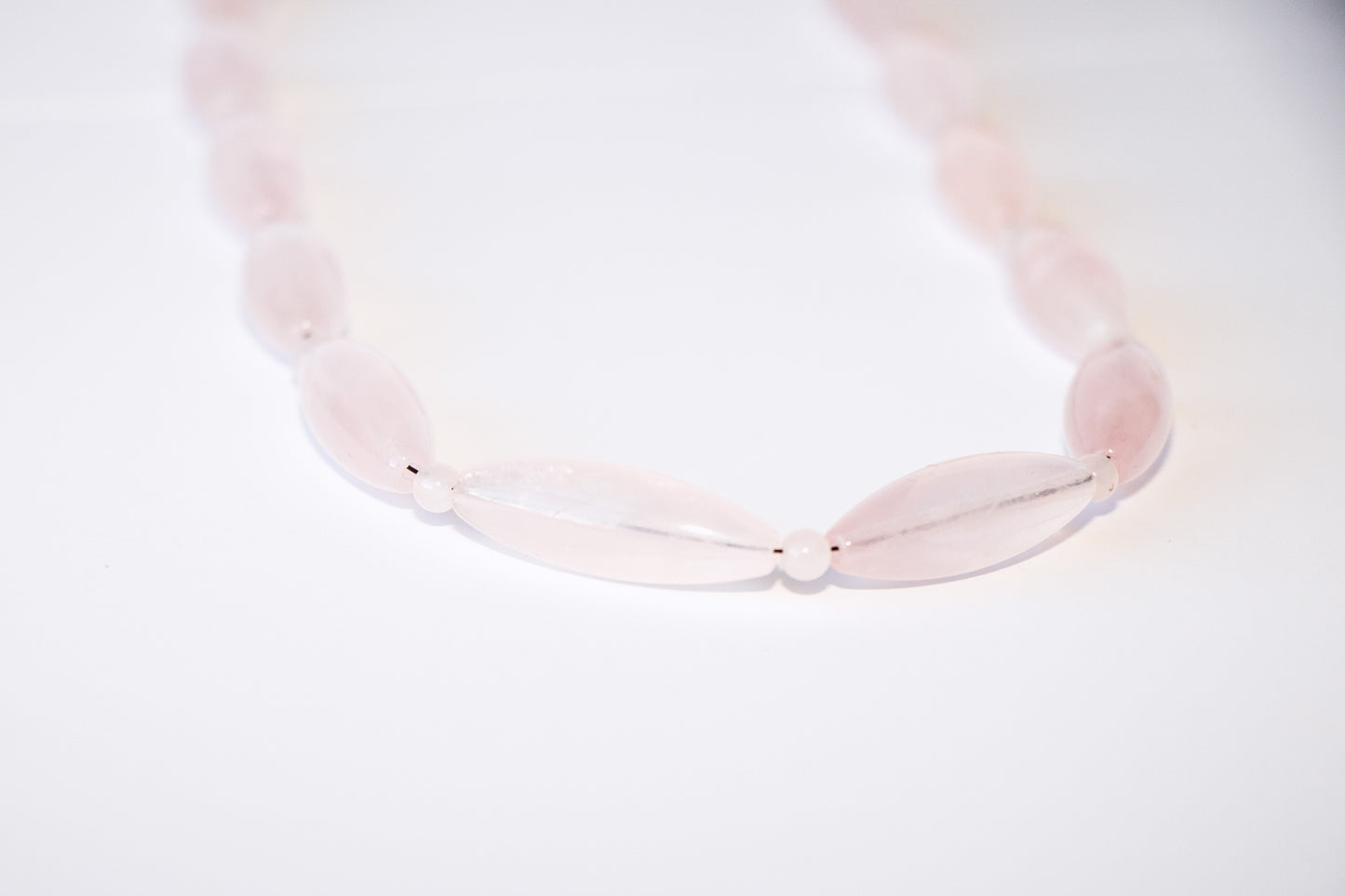 Oblong Rose Quartz Gold Toggle necklace