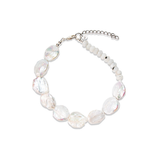 The Diana – Baroque coin pearl and moonstone bracelet