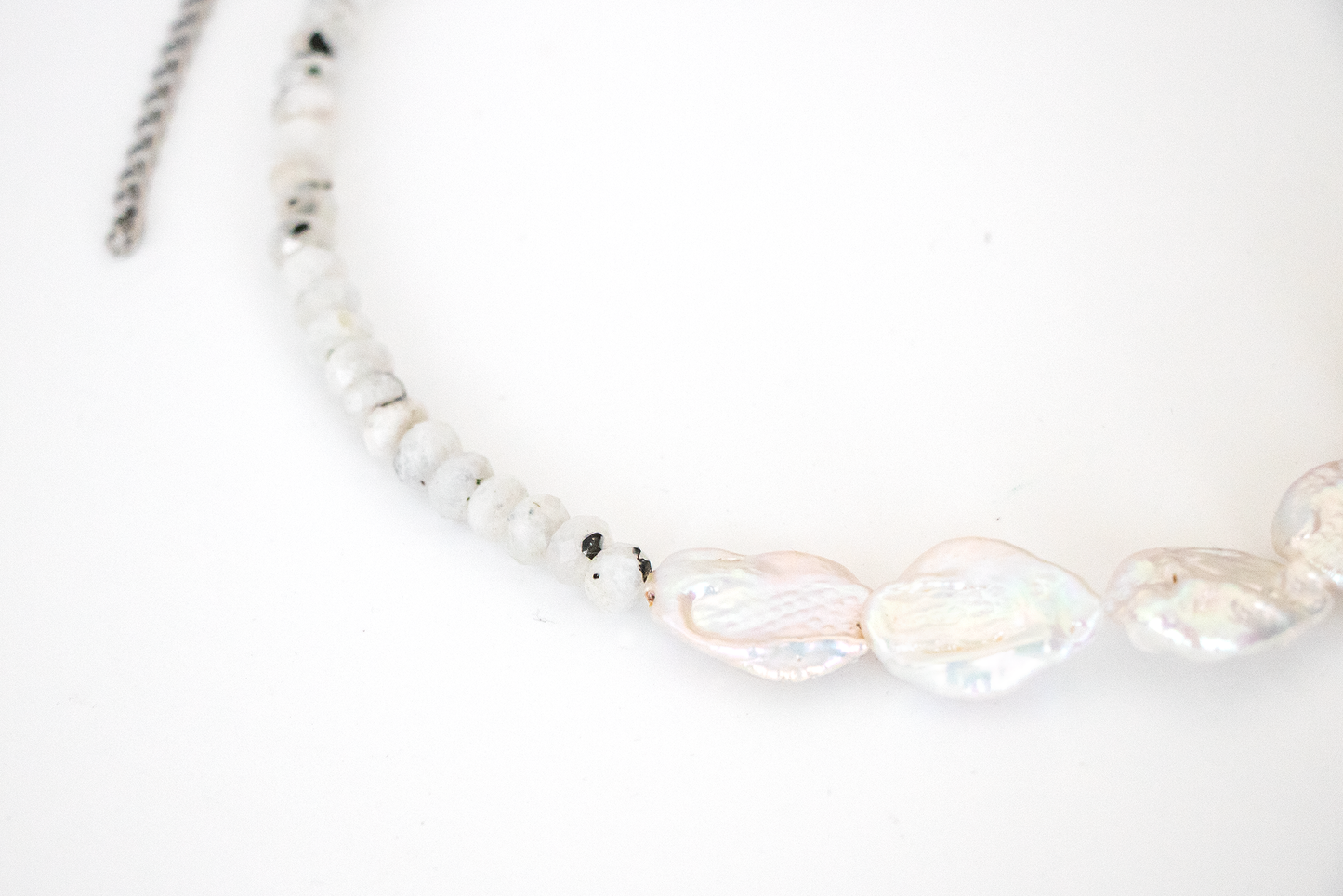 The Diana – Baroque coin pearl and moonstone necklace