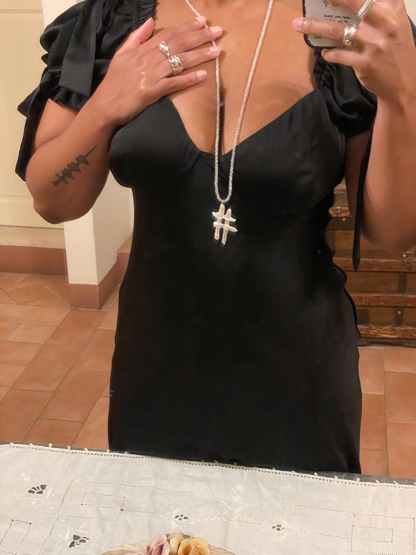 Moonstone Hashtag Pearl Necklace