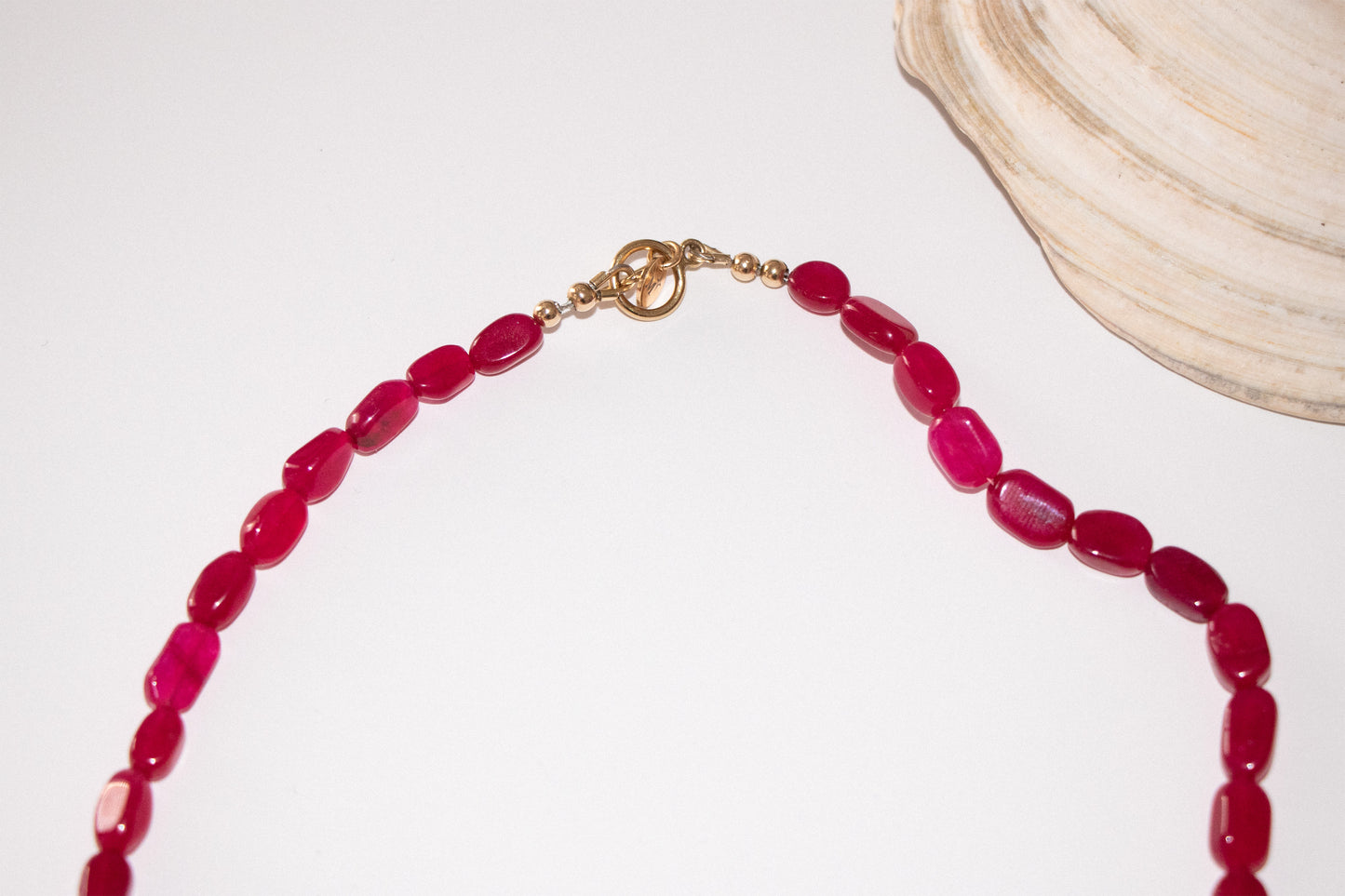 Pink aventurine + coin pearl necklace