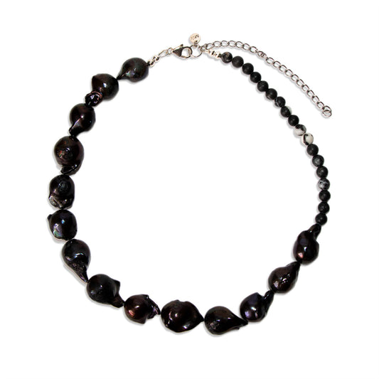 Baroque black pearl necklace – Yang Necklace